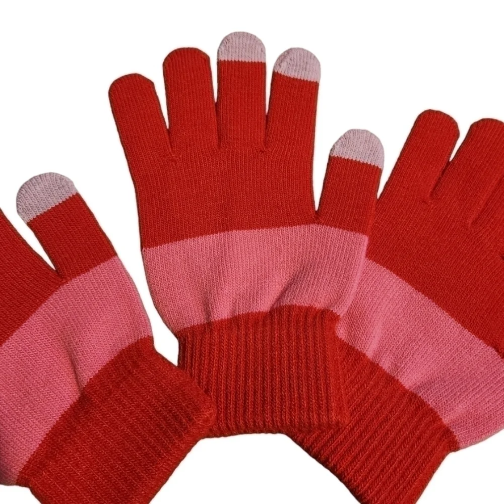 INC Women's Pair + 1 Red Pink Light Purple Gloves Set Gift Set NWT